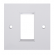 White 1 Gang Square Edge Single Module Euro Grid Outlet Plate